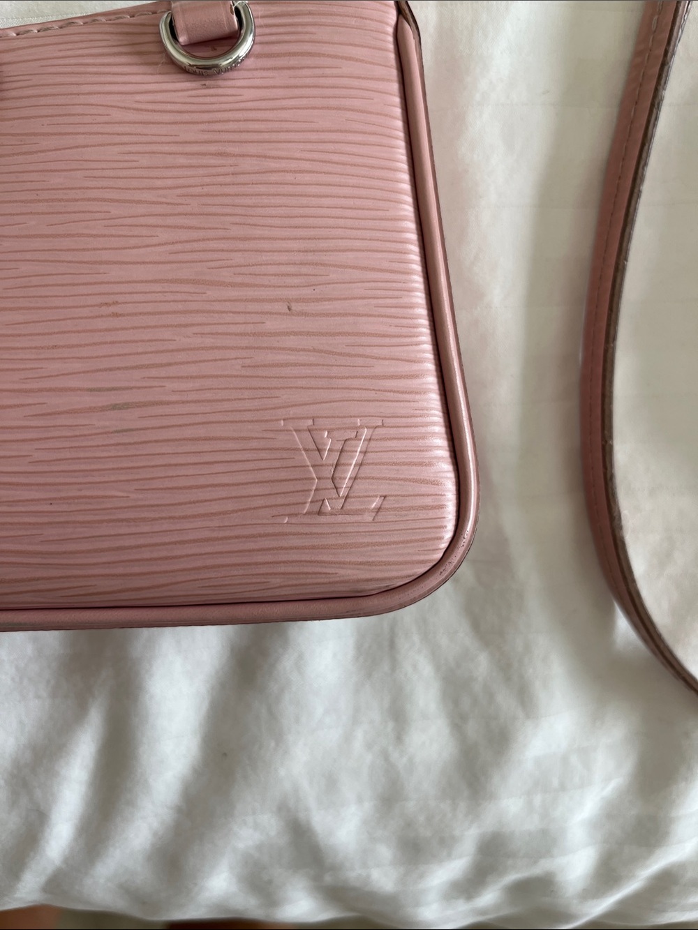 Louis Vuitton Pink Epi Leather Mini Shoulder Bag with Silver Chain Strap - Picture 5 of 7